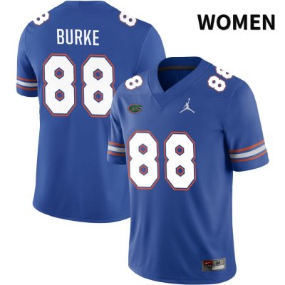 Women's Florida Gators #88 Marcus Burke NCAA Jordan Brand Royal NIL 2022 Authentic Stitched College Football Jersey JKW8462DM